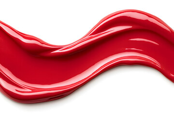 Wall Mural - red paint dynamic splash isolated on white backdrop