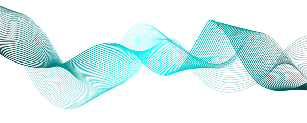 Aufkleber - Digital frequency track equalizer. Abstract colorful gradient background wave element for design. Striped ribbons vector background with lines. Modern lines of geometry wave shapes.