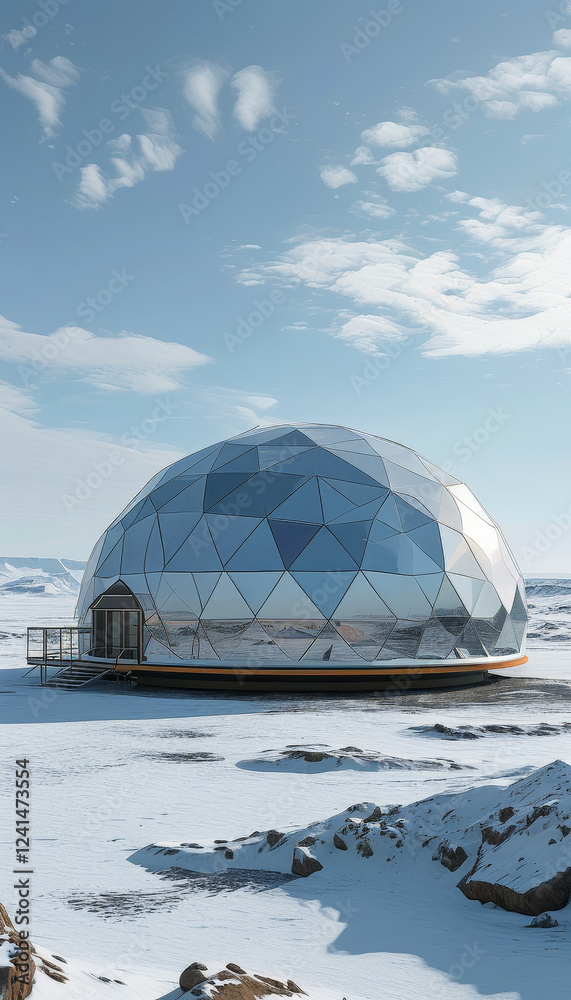 Stock-Foto „Futuristic sustainable city concept: Cryo-Dome Biodiverse ...