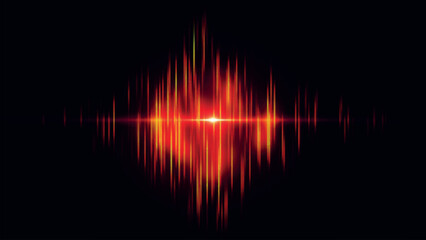 Poster - Colorful abstract digital sound wave background design. Equalizer wave on black background. Digital sound wave diagram - 3d Vector illustration