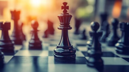 Poster - Optimizing financial trading chessboard strategy analysis global markets visual illustration dynamic environment analytical perspective