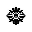 © MatandSterre - Black and White Floral Mandala: Elegant Nature-Inspired Design.  Perfect for invitations, home decor, and more.  High-resolution graphic.
