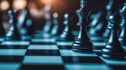 Poster - Strategizing stock trades using chessboard techniques global market illustrated guide financial environment investor perspective