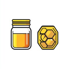 Poster - Honey jar and honeycomb graphic design