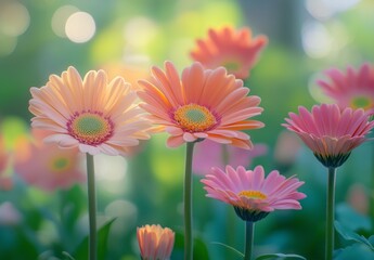 Sticker - Colorful flowers bloom in a serene garden during a sunny afternoon