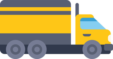 Poster - yellow delivery truck ensuring efficient transportation of goods, symbolizing shipping and logistics