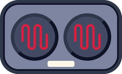 Poster - Double burner electric stovetop glowing red with the heating element on, ready for cooking