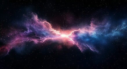 Wall Mural - stunning cosmic nebula showcasing vibrant colors and intricate shapes against a dark space backgroun