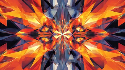 Aufkleber - A mesmerizing geometric pattern in bold colors, with sharp lines and dynamic shapes creating a modern design