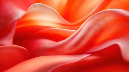 Wall Mural -   A zoom-in on a red and orange cloth with numerous folds in its center