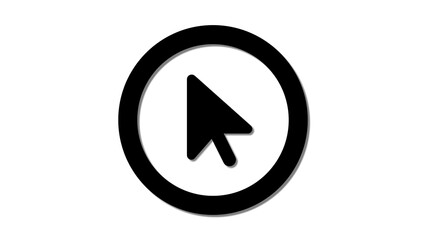 Poster - Modern mouse cursor icon encircled by arrows, crafted to highlight motion, interaction, and intuitive digital navigation.