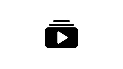 Poster - Minimalist Black Play Button Icon .