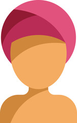 Poster - Faceless woman wearing a towel on her head after a relaxing shower or bath