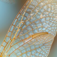 Wall Mural - Enchantment in Detail: Captivating Patterns of a Dragonfly's Wing Delicately Revealed Through Macro Photography