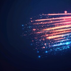 Poster - Dynamic light trails abstract digital art bright colors dark background creative design motion concept for visual impact