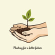 © J.V.G. Ransika - :Eco-Conscious Hands Nurturing Future: A Vector Illustration Symbolizing Environmental Stewardship and Sustainable Growth for a Greener Tomorrow