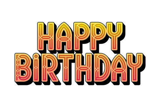 Vibrant Happy Birthday Typography. Bold, Colorful, and Joyful Design