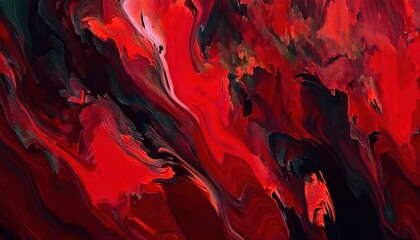 Aufkleber - abstract red fluid motion with black highlights, dynamic flow pattern resembling molten lava or blood, dramatic visual texture

