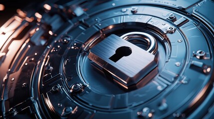 Poster - Cybersecurity, Digital Fortress, Data Protection, Secure Network, Password Security, Encryption Technology
