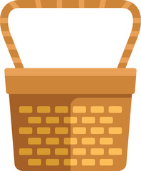 Poster - This empty wicker picnic basket is ready to be filled with food and drinks for a delightful outdoor dining experience
