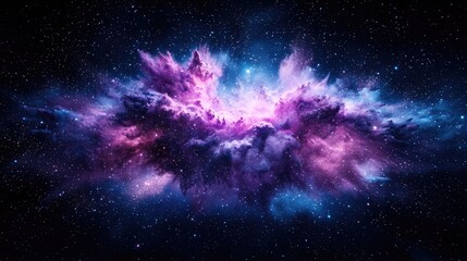 Poster - Celestial explosion of color outer space digital art cosmic environment wide view nebula concept