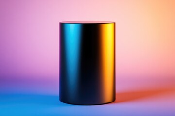 Poster - Artistic display of a sleek cylinder studio setting photography modern environment close-up view minimalism and aesthetics