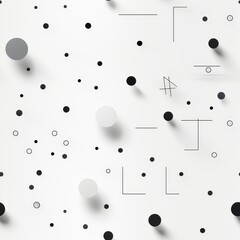 Poster - Minimalist coordinate system featuring thin black lines and small circle intersection points