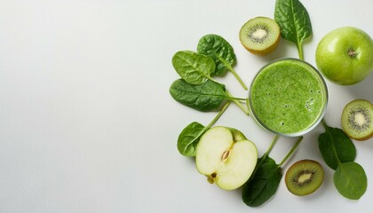 Canvas Print - Refreshing green smoothie with apple, kiwi & spinach.