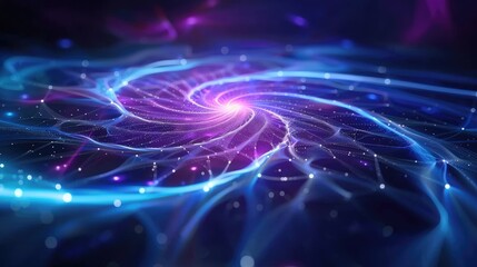 Poster - Cosmic swirl of light and color digital galaxy abstract art space close-up infinite possibilities