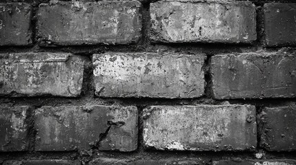Aufkleber - Weathered bricks form a sturdy wall, showcasing rough textures and subtle color variations. This urban backdrop captures the passage of time and the charm of neglected spaces