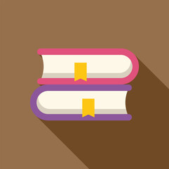 Fototapete - Two colorful books with bookmarks are stacked, suggesting a love of reading and learning