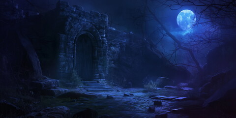 Wall Mural - At night At night Passage-Coffin is shrouded in an_012