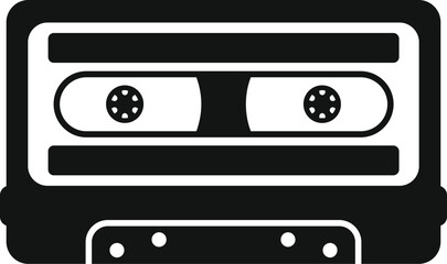 Poster - retro audio cassette tape icon symbolizes vintage music technology and sound recording
