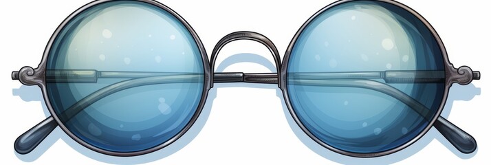 Poster - Enhance glasses with subtle shadows for a three dimensional effect against a white background