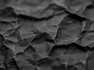 Poster - Crumpled Paper Texture Background. Abstract black and white Crumpled Paper with textured surface. Dark Crumpled Paper creating an abstract background