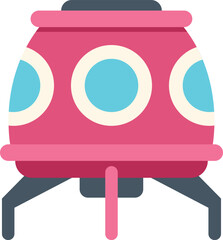 Poster - pink spaceship hovering, ready for interstellar travel, exploring the cosmos