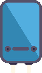 Poster - blue electric water heater ensuring a constant supply of warm water for household needs, promoting c