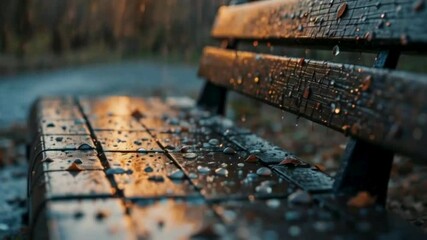 water drops on a wooden fence