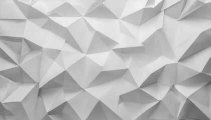 Leinwandbilder - geometric white origami 3d pattern with sharp polygonal folds and faceted surface for modern wall decor or abstract background