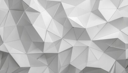 Leinwandbilder - geometric white origami 3d pattern with sharp polygonal folds and faceted surface for modern wall decor or abstract background