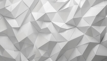 Leinwandbilder - geometric white origami 3d pattern with sharp polygonal folds and faceted surface for modern wall decor or abstract background
