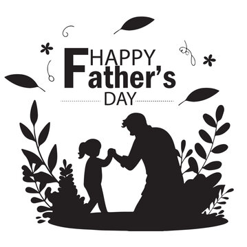Happy Father's Day icon silhouette vector  illustration