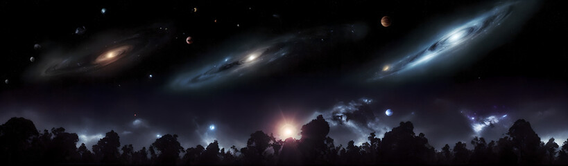 planetary wonders amidst galaxies and shimmering stars