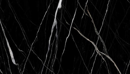 Poster - luxurious black marble texture with elegant white veins, high-resolution stone pattern for interior design, flooring, and background