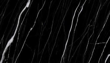 Poster - luxurious black marble texture with elegant white veins, high-resolution stone pattern for interior design, flooring, and background