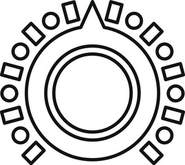 Poster - adjusting volume with a circular control featuring squares and circles marking different levels