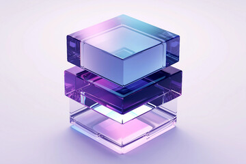 Poster - Abstract 3d shape futuristic object, generative AI