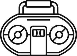 Poster - retro boombox playing music, featuring a handle for portability and convenient transportation
