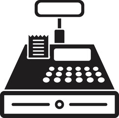 Poster - electronic cash register printing a receipt, symbolizing retail transactions and point of sale syste