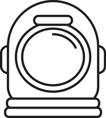 Poster - Line art icon of an astronaut helmet, essential equipment for space exploration, ensuring safety in the vastness of outer space